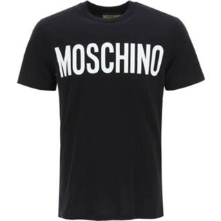 👉 Print T-shirt zwart mannen Lettering Logo Moschino , Heren