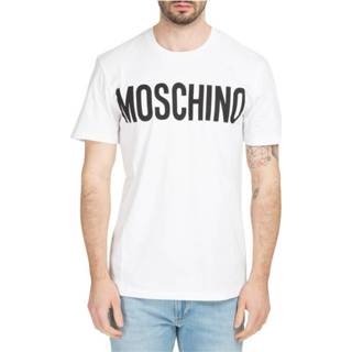 👉 Short sleeve wit mannen t-shirt crew neckline Moschino , Heren