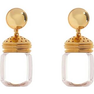 👉 Clipon geel onesize vrouwen Clip-on earrings with logo Moschino , Dames
