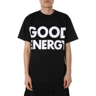 👉 Print T-shirt zwart XS mannen Good Energy Moschino , Heren