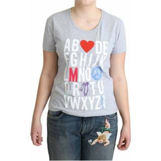 👉 Print T-shirt grijs vrouwen Alphabet Letter Moschino , Dames