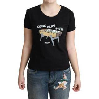 👉 Print T-shirt zwart vrouwen Come Play 4 Us Moschino , Dames