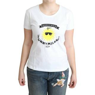 👉 Print T-shirt wit vrouwen Cotton Sunny Milano Moschino , Dames