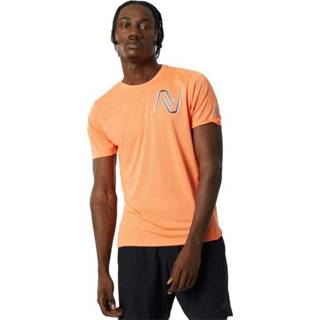 👉 Short sleeve oranje m mannen Graphic Impact Run New Balance , Heren