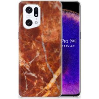 👉 Siliconen hoesje bruin marmer OPPO Find X5 Pro TPU 8720632364975