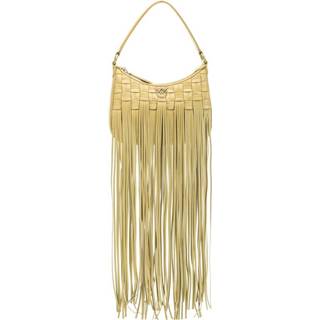 👉 Beige PU onesize vrouwen Mini Half Moon Maxy Fringe FL Riciclato+Frange Pinko , Dames 8055209528154