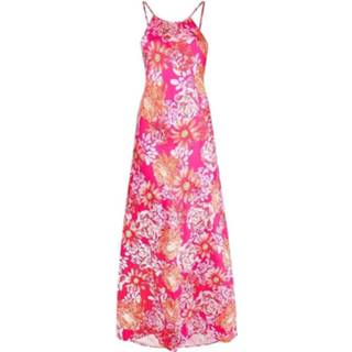 👉 Dress roze vrouwen Albizia Floral Satin Long Pinko , Dames