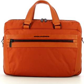 👉 Oranje onesize mannen Cartella Porta PC Woody 14.0 Piquadro , Heren