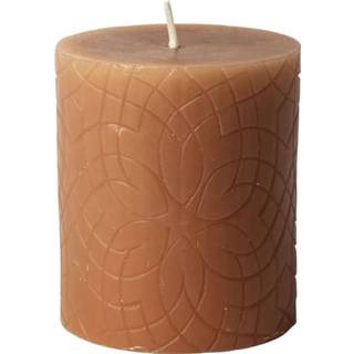 👉 Kaars terracotta met patroon ø7x8cm 8712628444310