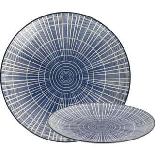 👉 Bord blauw rond Sun ø 20cm - Out of the Blue 8712628292652