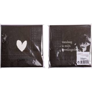 Servet Servetten lievelingsdag en hart - set 20 stuks 8712628310615