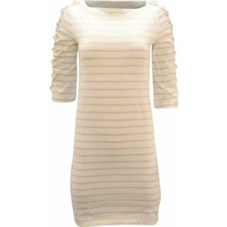 👉 Dress beige m vrouwen Striped With Lace-Up Ralph Lauren , Dames