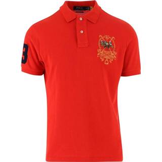 👉 Poloshirt rood l mannen Custom Slim Fit Triple-Pony Polo Shirt Ralph Lauren , Heren