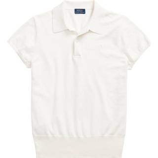 👉 Poloshirt beige XL vrouwen Rib-knit Hem Polo Shirt Ralph Lauren , Dames 3616534114433