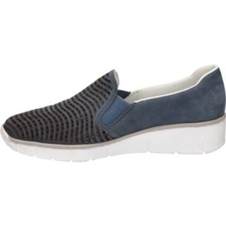 👉 Instappers nubuck vrouwen blauw Rieker instapschoenen 8720251451773 872025145178