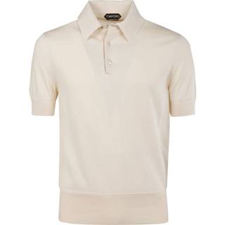 👉 Short sleeve beige mannen Polo Shirt Tom Ford , Heren