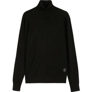 👉 Pullover zwart mannen Regular-Fit Wool-Blend Polo-Neck Trussardi , Heren