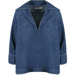 👉 Denim shirt blauw vrouwen Crop Valentino , Dames