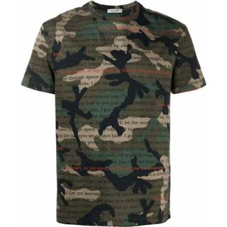 👉 Print T-shirt groen l mannen Camouflage Valentino , Heren