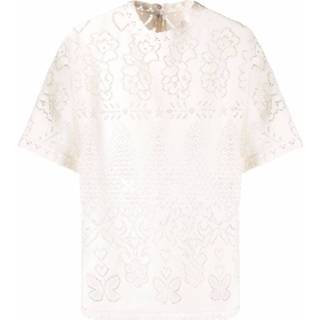 👉 Short sleeve wit vrouwen Macramé top with sleeves Valentino , Dames