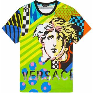 👉 Print T-shirt groen l mannen Pop Versace , Heren 1653665552347
