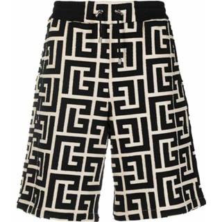 👉 Bermuda zwart XL mannen Maxi Monogram Print Shorts Balmain , Heren 1653575469124