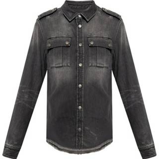 👉 Denim shirt grijs mannen Balmain , Heren