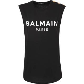👉 Zwart l vrouwen Logo-print top Balmain , Dames