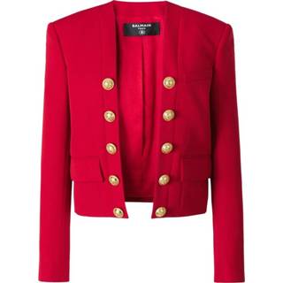 👉 Spencer rood vrouwen Wool Jacket Balmain , Dames