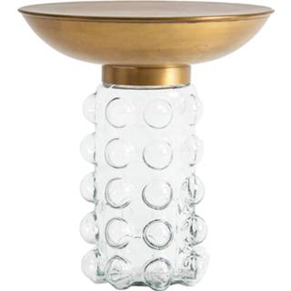 👉 Bijzettafel transparant glas Hotel Chique goud Vical Blow 8430026991662