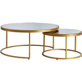 👉 Salontafel goud metaal Hotel Chique Vical Set van 2 Claut 8430026071791