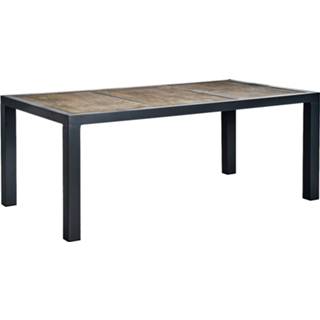 👉 Eettafel naturel aluminium landelijk zwart Vical Samer 8430026076048