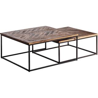 👉 Salontafel zwart hout onderhoudsproducten landelijk naturel Vical Set van 2 Vichy 8430026073634