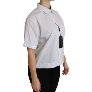 👉 Collared Short Sleeve Polo Shirt Top Dolce & Gabbana , Wit , Dames