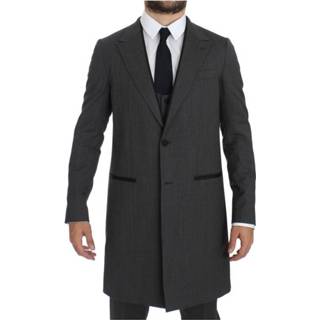 👉 Lange blazer wol mannen grijs Stretch 3 Piece Suit Dolce & Gabbana , Heren