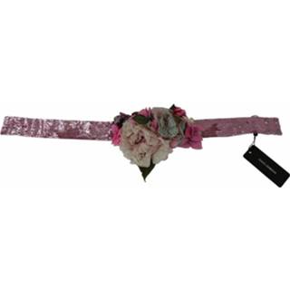 👉 Heupriem roze onesize vrouwen DG Flower Embellished Sequin Amore Waist Belt Dolce & Gabbana , Dames 8053286191568