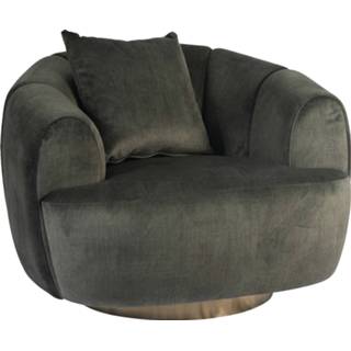 👉 Fauteuil goud velvet draaibaar onderhoudsproducten stof Hotel Chique groen PTMD Abra 8720014540959