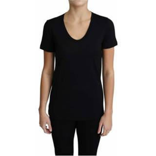 👉 Short sleeve zwart vrouwen Wool Round Neck Sleeves T-shirt Dolce & Gabbana , Dames