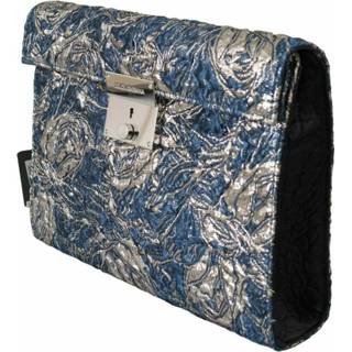 👉 Briefcase blauw leather onesize vrouwen Jacquard Document Bag Dolce & Gabbana , Dames