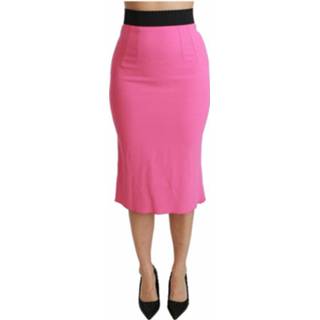 👉 Pencil vrouwen roze High Waist Cut Midi Skirt