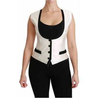 👉 Sleeveless wit vrouwen Waistcoat Slim Silk Vest Dolce & Gabbana , Dames