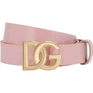 👉 Riem roze leather XL vrouwen Patent Belt with DG Logo Dolce & Gabbana , Dames