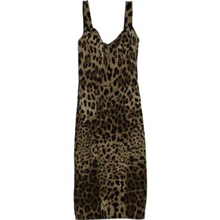 👉 Bustier zwart vrouwen Leopard Print Dress Dolce & Gabbana , Dames