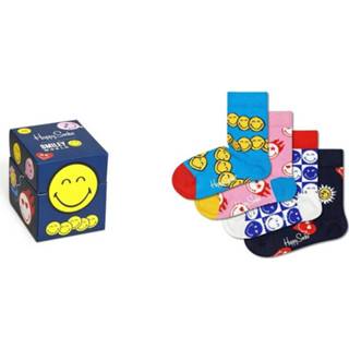 👉 Blauw mannen kinderen Kids Smileyworld 4-Pack Happy Socks , Heren