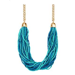 👉 Halsketting turkoois metaal vrouwen Collier met glaskraaltjes Turquoise 4055707463876