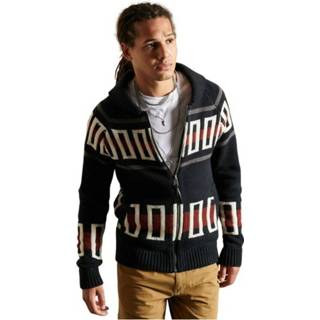 👉 Shawl zwart XL mannen Zip Through Cardigan Superdry , Heren