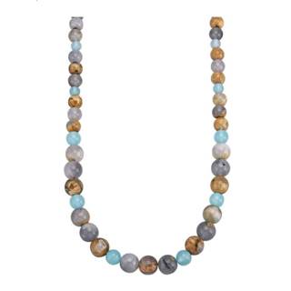 👉 Halsketting multicolor zilver vrouwen Collier van chalcedonen (gekl.) 4055709109659