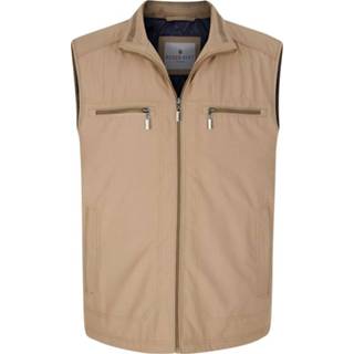 Kunstvezels effen mannen taupe Outdoorbodywarmer met veel praktische zakken Roger Kent 4055708375130 4055708375147