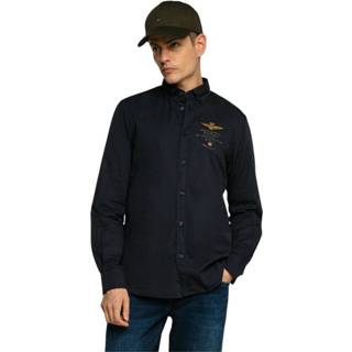 👉 Shirt blauw XL mannen Cotton Aeronautica Militare , Heren