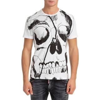 👉 Short sleeve wit l mannen t-shirt crew neckline Alexander McQueen , Heren